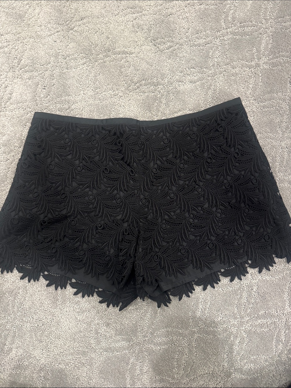 1 State Black Lace Overlay Women's Shorts
